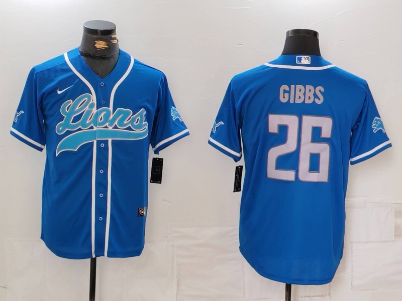 Men's Detroit Lions Jahmyr Gibbs #26 Blue Jersey